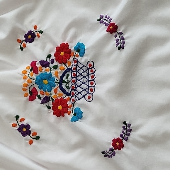 Floral Embroidered Mexican Style Girl's Dress - See Measurements for Sizing - Picture 3 of 9